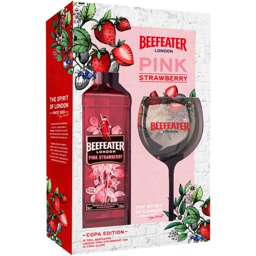 Beefeater Pink Strawberry klaasiga komplekt ** 37.5% 0.7L