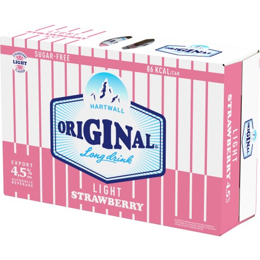 Hartwall Original Long Drink Light Strawberry 4,5% 33cl x 24 tölkkiä Hartwall Original Long Drink Light Strawberry 4,5% 33cl x 24 tölkkiä